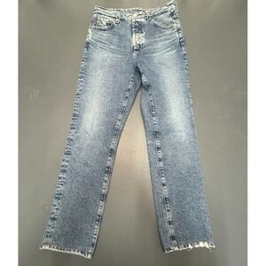AG Alexxis Slim Jeans Women's 28 High Rise Vintage Fit Button Fly Distressed Hem